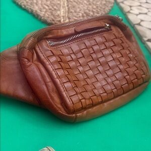 Woven Leather Belt Bag